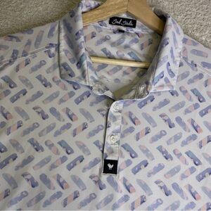 Bad Birdie Polo Shirt Mens Medium Multicolor Geometric Abstract Golf Performance